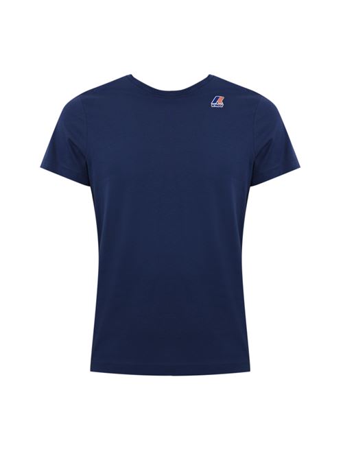 T-shirt in cotone con logo Blue Deep K-WAY | K 007JE0867